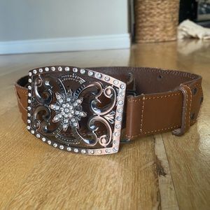 Brown leather belt